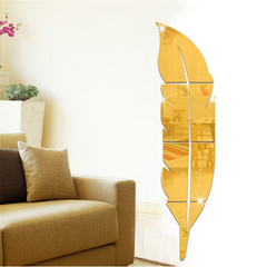 3D Acrylic Leaf Mirror Wall Art 30cm x 120cm