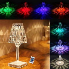 Acrylic Diamond Glow Table Lamp, Cordless Crystal