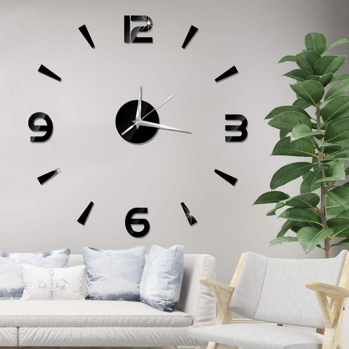 DIY 3D Large Frameless Wall Clock