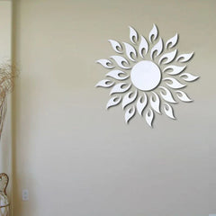 3D Sunflower Mirror Wall Round Acrylic Living Room