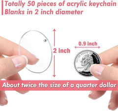 20 Pieces Key Ring Acrylic Blanks Keychain Mirror